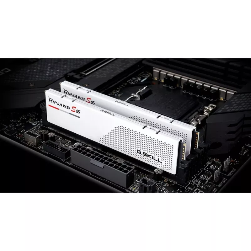G.Skill Ripjaws S5 F5-5600J3036D32GX2-RS5W DDR5-5600 -muistipaketti, 64 Gt (2 x 32 Gt), valkoinen