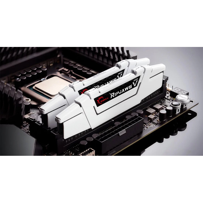 G.Skill Ripjaws V F4-3200C16D-16GVWB DDR4-3200 -muistipaketti, 16 Gt (2 x 8 Gt), CL16, valkoinen
