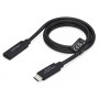 StarTech.com USB440GCMCF2F USB4-jatkokaapeli, USB-C uros – USB-C naaras, 60 cm, musta
