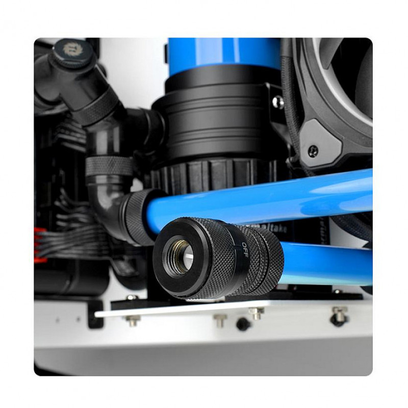 Thermaltake Pacific tyhjennysventtiili itse koottaviin nestejäähdytysjärjestelmiin, musta (CL-W087-CU00BL-A)