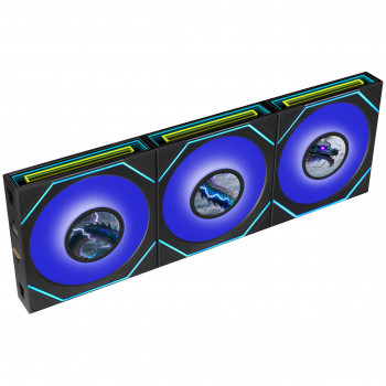 Lian Li UNI FAN SL-INF LCD FLEX Wireless -kotelotuulettimet (3 kpl) ohjaimella, ARGB ja LCD, Reverse Blade, 120 mm, mustat