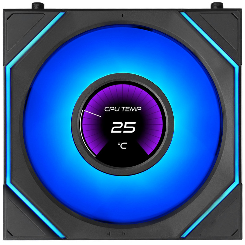 Lian Li UNI FAN SL-INF LCD FLEX Wireless -kotelotuulettimet (3 kpl) ohjaimella, ARGB ja LCD, Reverse Blade, 120 mm, mustat