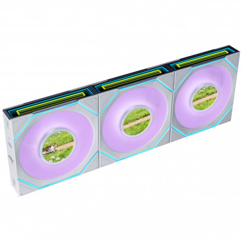 Lian Li UNI FAN SL-INF LCD FLEX Wireless -kotelotuulettimet (3 kpl) ohjaimella, ARGB ja LCD, Reverse Blade, 120 mm, valkoiset