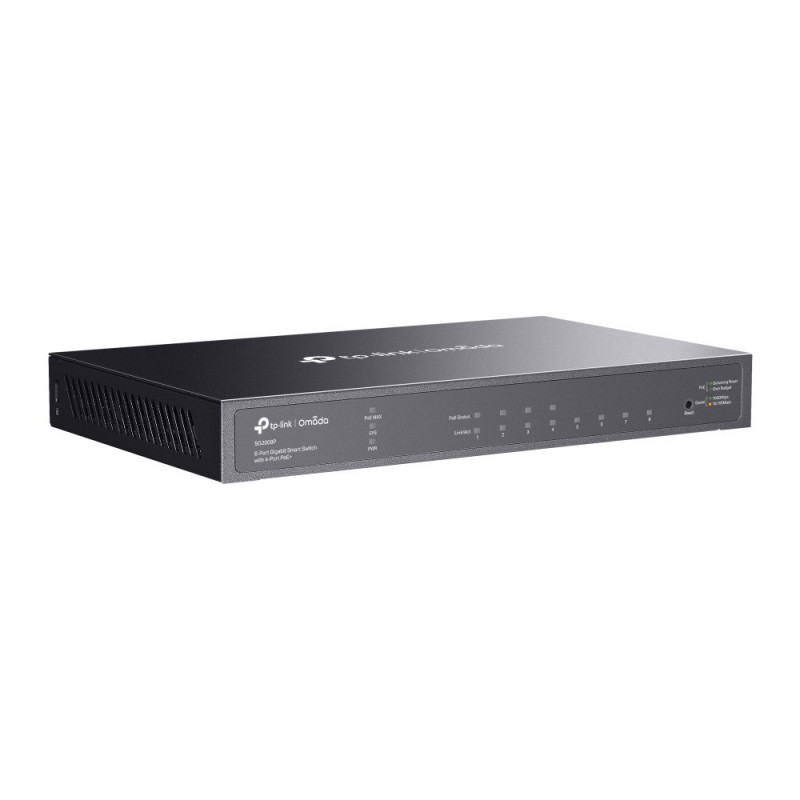 TP-Link SG2008P (TL-SG2008P) JetStream 8-porttinen Gigabit-älykytkin 4 PoE+-portilla