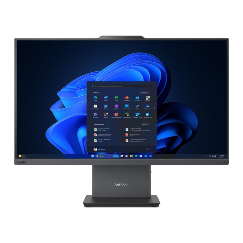 Lenovo ThinkCentre NEO 50a G5 AIO all-in-one-tietokone, Intel Core 5 210H, 27 tuuman FHD-kosketusnäyttö, 16 Gt RAM, 512 Gt SSD, Windows 11 Pro, harmaa + Kensington-kaapelilukko (4Z10P40247)