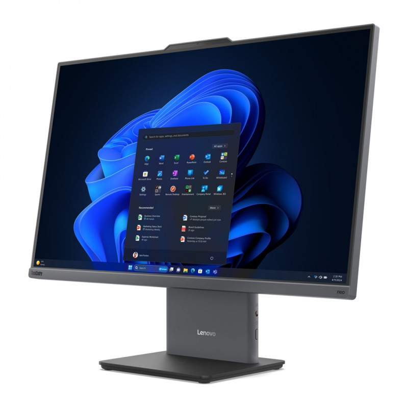 Lenovo ThinkCentre NEO 50a G5 AIO all-in-one-tietokone, Intel Core 5 210H, 27 tuuman FHD-kosketusnäyttö, 16 Gt RAM, 512 Gt SSD, Windows 11 Pro, harmaa + Kensington-kaapelilukko (4Z10P40247)
