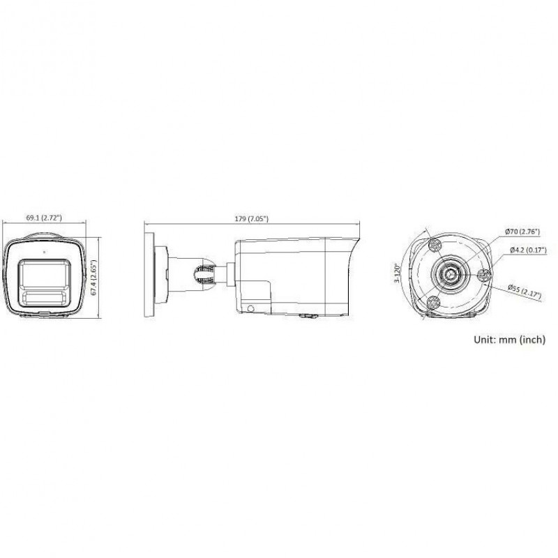 Miton NT-IP108CA-DL IP-kamera, 8 MP 4K, 2,8 mm objektiivi, IR- ja valkoinen valo, IP67, PoE