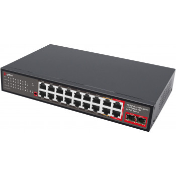 Getfort GF-120G-16P-240 PoE-kytkin, 16 x 10/100 PoE + 2 x GE + 2 x SFP, 240 W