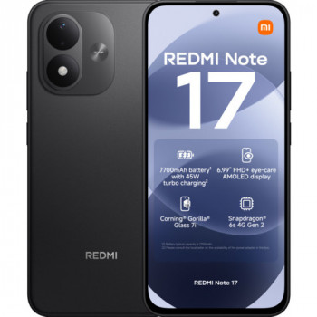 Xiaomi Redmi Note 17 4G älypuhelin, 6/256 GB, musta