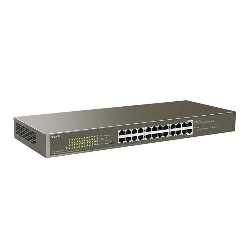 Tenda TEG1124P-24-250W PoE-kytkin, 24 porttia, 250 W