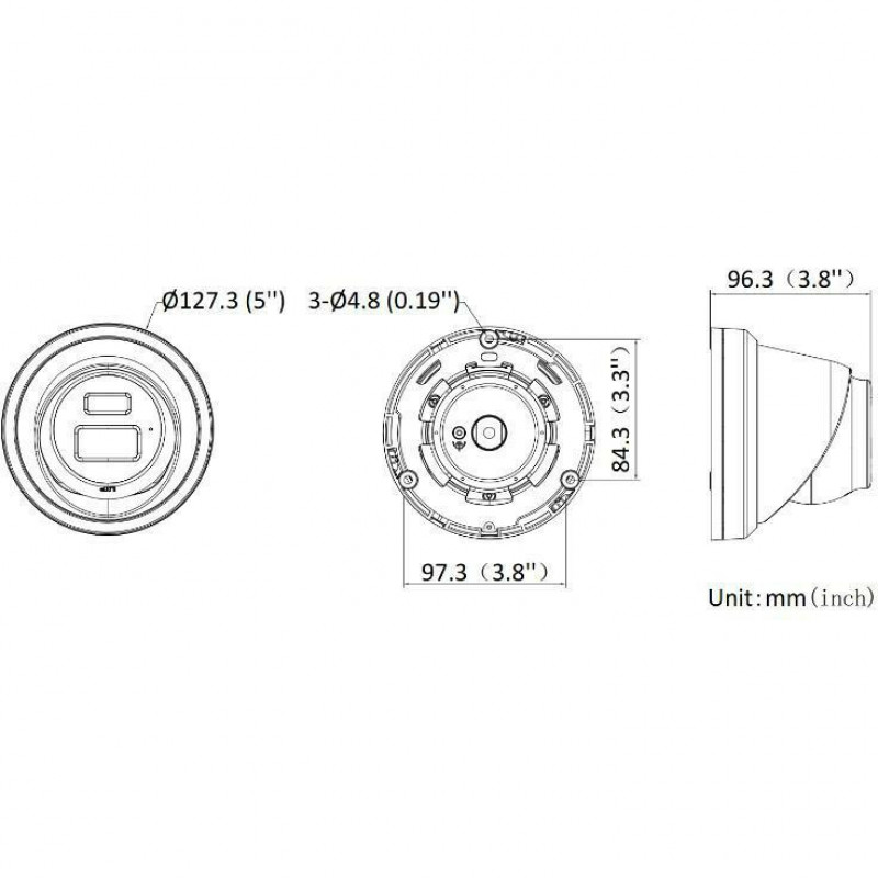 Hikvision AcuSense Turret DS-2CD2343G2-LI2U -kamera, 4 mm, O-STD