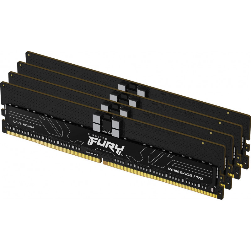 Kingston FURY Renegade Pro KF564R32RBE2K4-128 DDR5-6400 ECC-rekisteröity muistisarja, 128 GB (4 x 32 GB), CL32, musta
