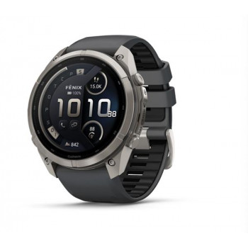 Garmin Fenix 9 Pro inReach älykello, 51 mm, titaanikotelo, grafiitti/musta silikoniranneke