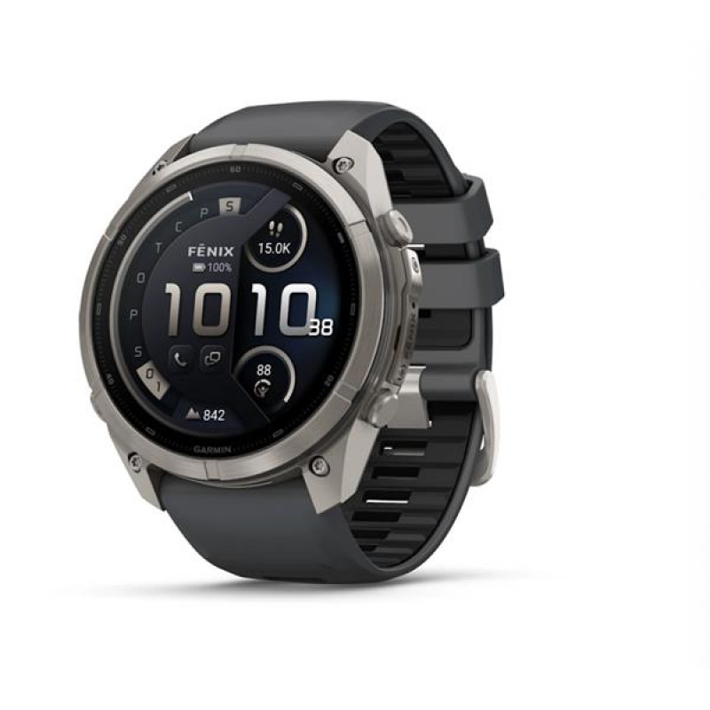 Garmin Fenix 9 Pro inReach älykello, 51 mm, titaanikotelo, grafiitti/musta silikoniranneke