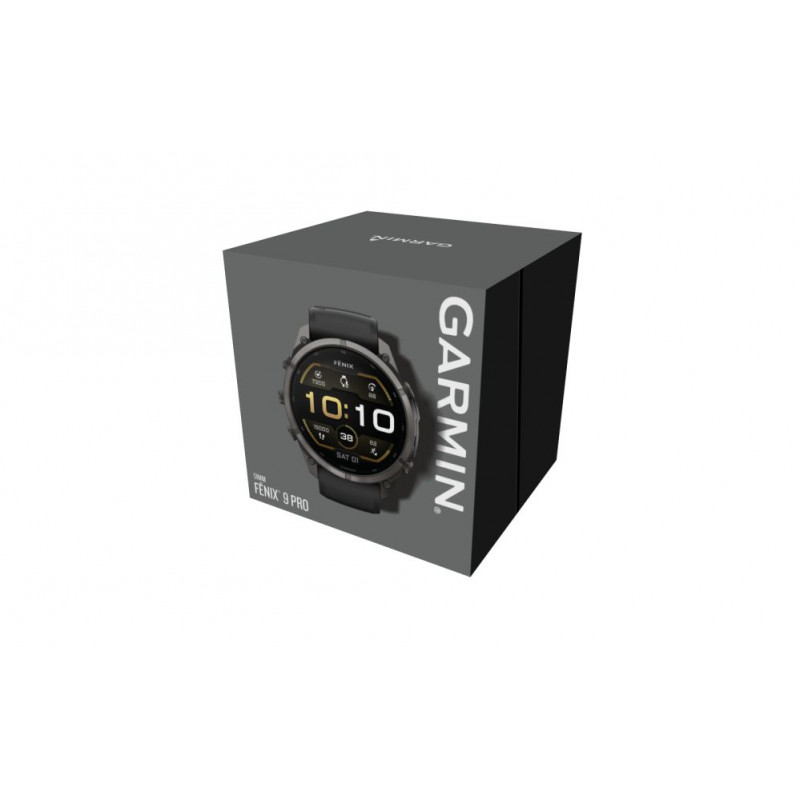 Garmin Fenix 9 Pro inReach älykello, 51 mm, titaanikotelo, grafiitti/musta silikoniranneke