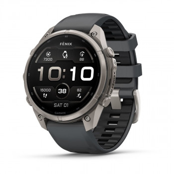 Garmin Fenix 9 Pro älykello, 47 mm, titaanikotelo, grafiitti/musta silikoniranneke