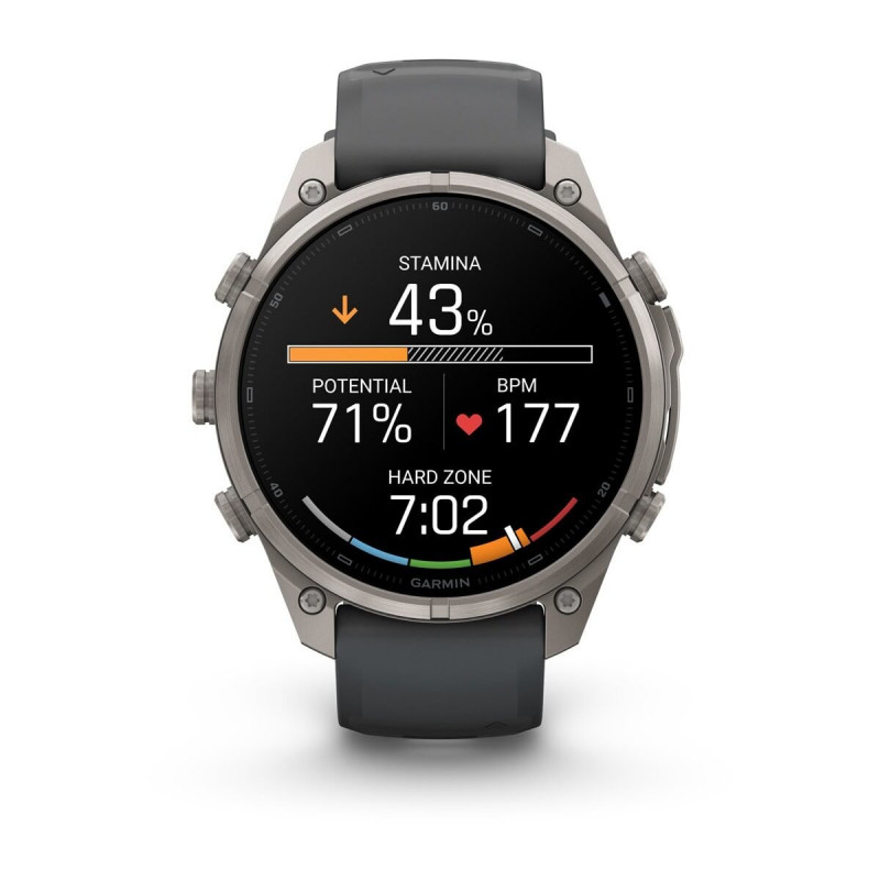 Garmin Fenix 9 Pro älykello, 47 mm, titaanikotelo, grafiitti/musta silikoniranneke