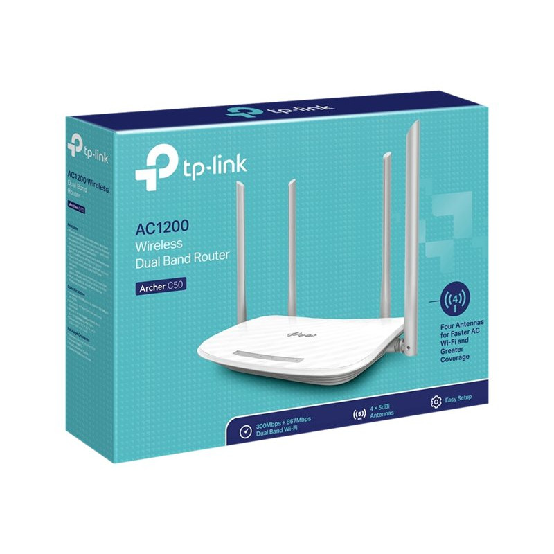TP-Link Archer C50 (EU) V6.46 langaton reititin, AC1200, kaksitaajuinen