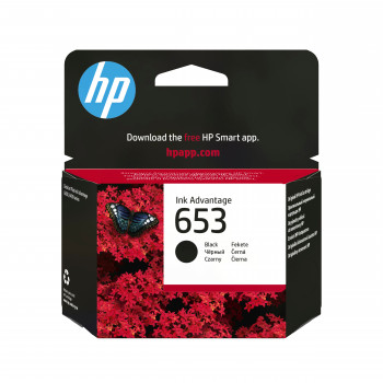HP 653 3YM75AE alkuperäinen Ink Advantage -mustekasetti, 6 ml, musta