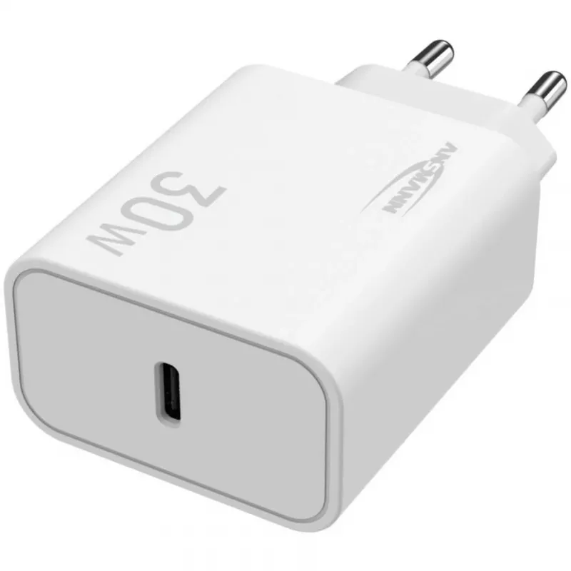 Ansmann Home Charger HC130PD USB-laturi, 1x USB-C, PPS, PD, Quick Charge, 30 W, valkoinen