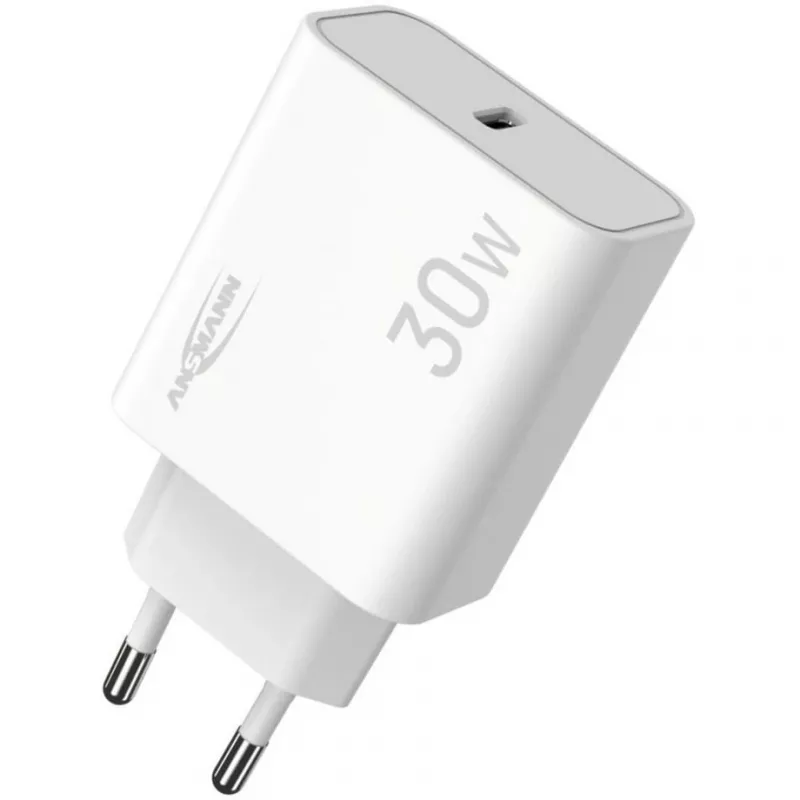 Ansmann Home Charger HC130PD USB-laturi, 1x USB-C, PPS, PD, Quick Charge, 30 W, valkoinen