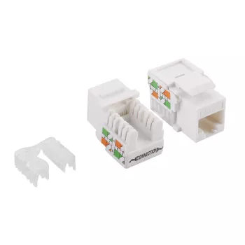 LogiLink NK4006 RJ45 keystone-moduuli, Cat.5e UTP, 90° puristusliitäntä, valkoinen
