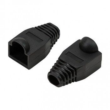 LogiLink MP0064 RJ45-liittimen taittosuoja 6,5 mm, musta, CAT6A (50 kpl)