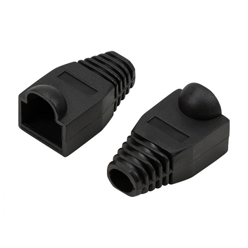 LogiLink MP0064 RJ45-liittimen taittosuoja 6,5 mm, musta, CAT6A (50 kpl)