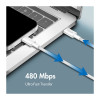 LogiLink CU0341 USB 2.0 Type-C -kaapeli, C/U – C/U, 480 Mbps, 60 W, nailon, valkoinen, 1 m