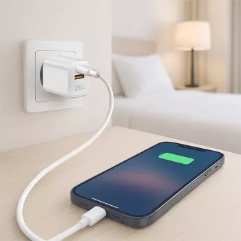 LogiLink PA0374 USB-A/C-latauspakkaus, 20 W, 1x USB-A ja 1x USB-C, valkoinen