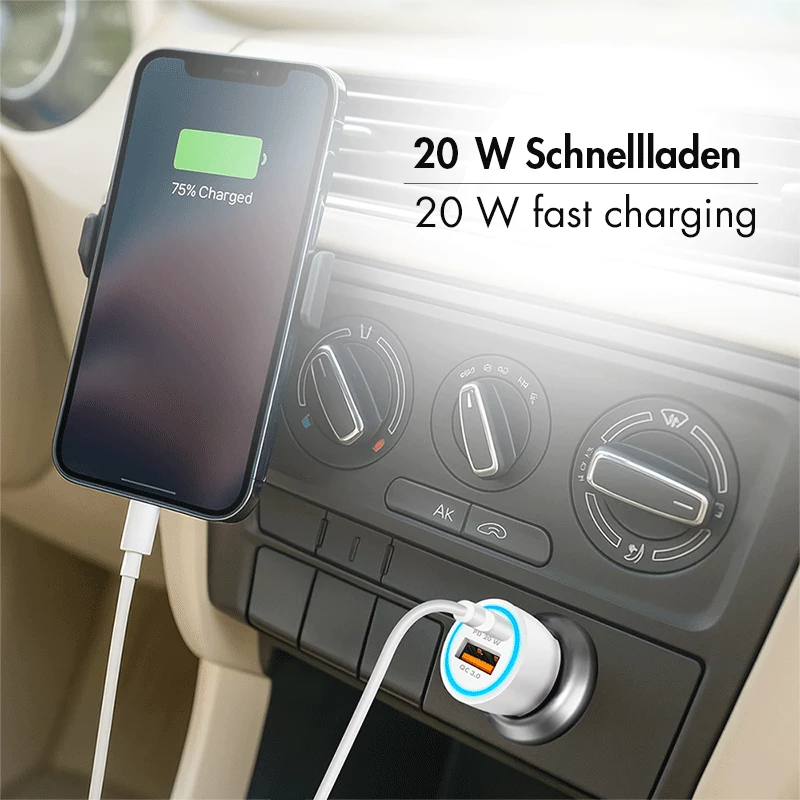 LogiLink PA0374 USB-A/C-latauspakkaus, 20 W, 1x USB-A ja 1x USB-C, valkoinen