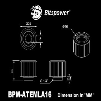Bitspower Artemis BPM-ATEMLA16-SL Advanced Multi-Link 16 mm:n ulkohalkaisijalle, hiekkapuhallettu hopea