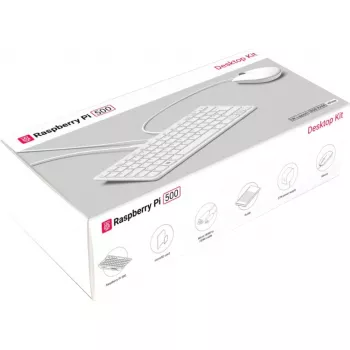 Raspberry Pi 500 DE pöytätietokonepaketti, saksalainen (DE) asettelu, valkoinen/pinkki, SC1286