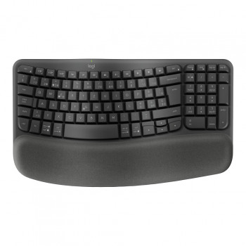 Logitech Wave Keys 920-012289 langaton ergonominen näppäimistö, 2,4 GHz / Bluetooth, sveitsiläinen (CH) asettelu, grafiitti