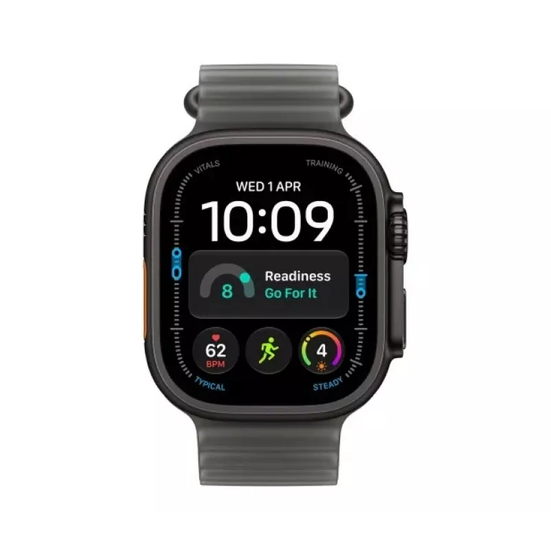 Apple Watch Ultra 4 -älykello, GPS + Cellular, 49 mm, musta, Ocean-ranneke läpikuultava musta