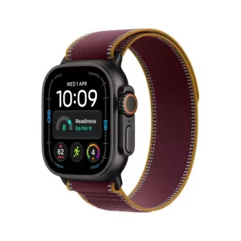 Apple Watch Ultra 4 -älykello, GPS + Cellular, 49 mm, musta, Trail Loop viininpunainen, M/L