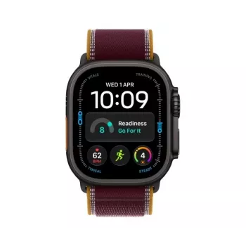 Apple Watch Ultra 4 -älykello, GPS + Cellular, 49 mm, musta, Trail Loop viininpunainen, M/L