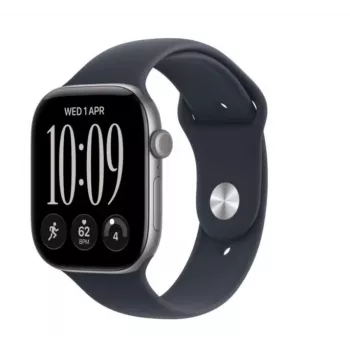 Apple Watch Series 12 -älykello, GPS, 42 mm, avaruudenharmaa alumiinikotelo, laivastonsininen Sport Band, S/M