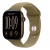 Apple Watch Series 12 älykello, GPS + Cellular, 42 mm, tumman pronssin värinen alumiinikotelo, oliivinvärinen urheiluranneke S/M
