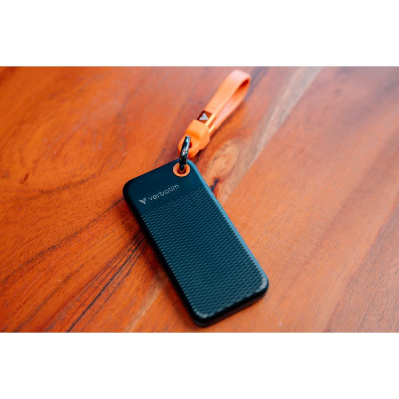 Verbatim Pocket 32285 kannettava SSD, 512 Gt, USB 3.2 Type-C, musta/oranssi