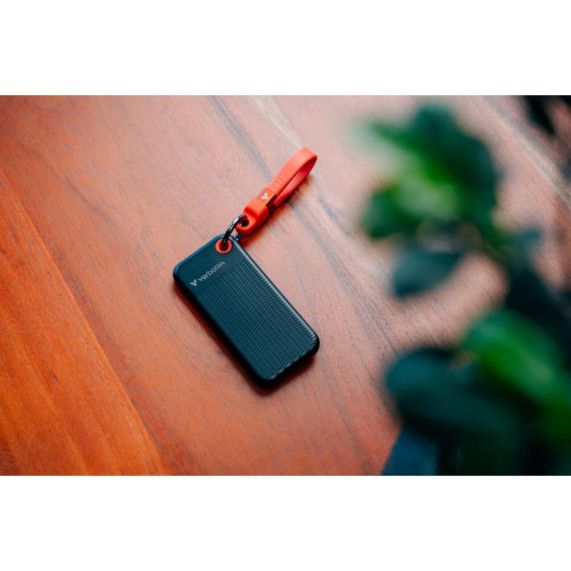Verbatim Pocket 32434 kannettava SSD, 128 Gt, USB 3.2 Type-C, musta/punainen