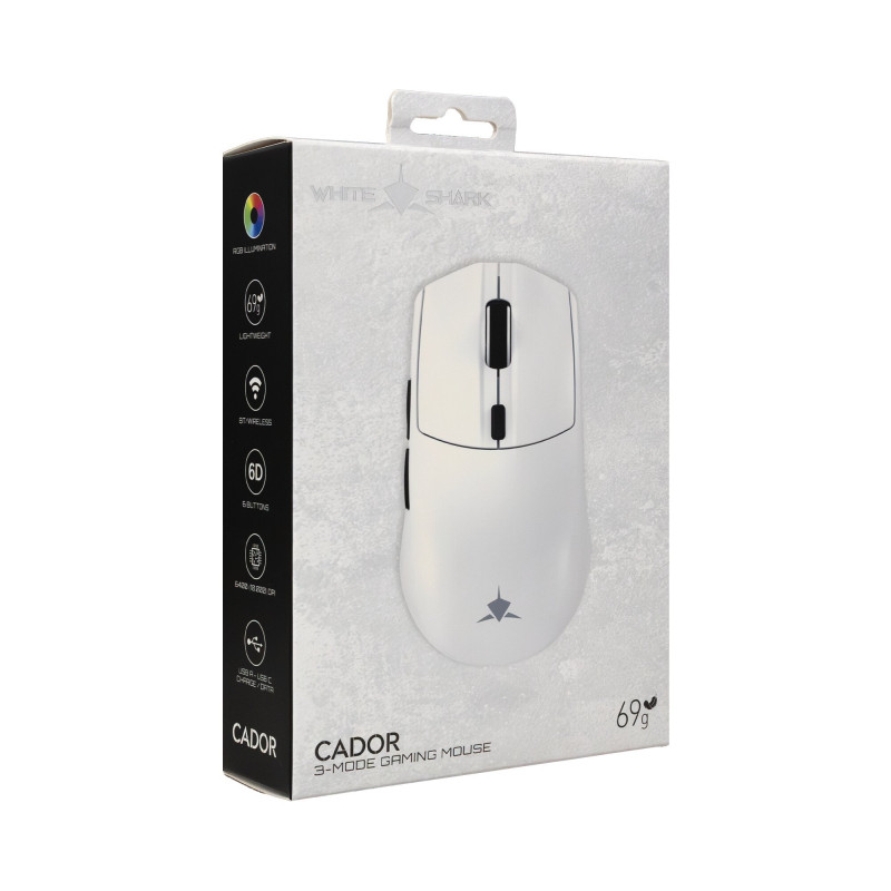 White Shark CADOR WGM-5020 pelihiiri, valkoinen