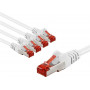 Goobay 66645 CAT 6 -kytkentäkaapeli, S/FTP (PiMF), 5 m, valkoinen (5 kpl)