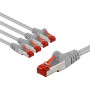 Goobay 66651 CAT 6 -kytkentäkaapeli, S/FTP, 2 m, harmaa (5 kpl)