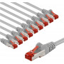 Goobay 66655 CAT 6 -kytkentäkaapeli, S/FTP, 2 m, harmaa (10 kpl)