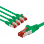 Goobay 66658 CAT 6 -verkkokaapeli, S/FTP (PiMF), 1 m, vihreä, kuparijohdin (CU), 5 kpl