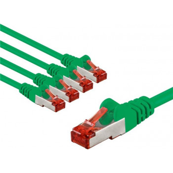 Goobay 66659 CAT 6 -verkkokaapeli, S/FTP (PiMF), 2 m, vihreä, kuparijohdin (CU), 5 kpl