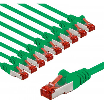 Goobay 67508 CAT 6 -verkkokaapeli, S/FTP (PiMF), 2 m, vihreä, 10 kpl
