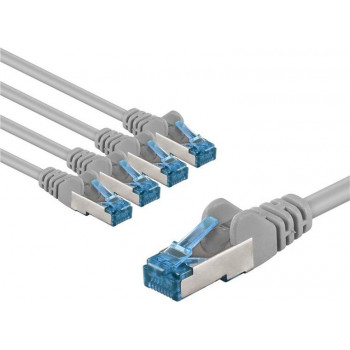 Goobay 67516 CAT 6a -verkkokaapeli, S/FTP, 2 m, harmaa, 5 kpl