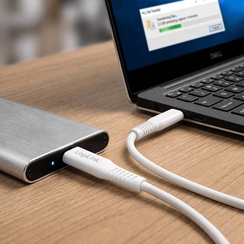 LogiLink CU0244 USB 2.0 -kaapeli USB-C – Micro-USB, 480 Mbit/s, 12 W, valkoinen, 2 m